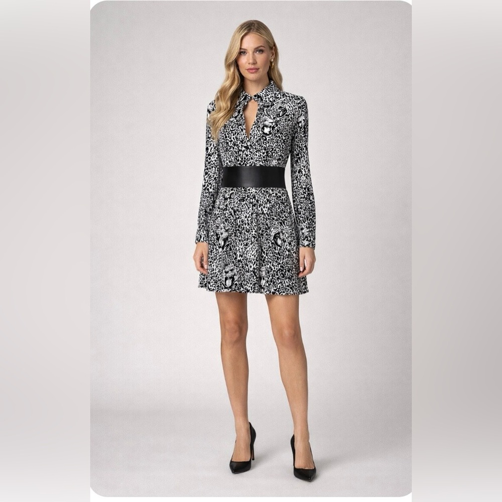 Marcel Von Berlin leopard print mini dress. Black and white. Size S\M